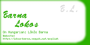 barna lokos business card